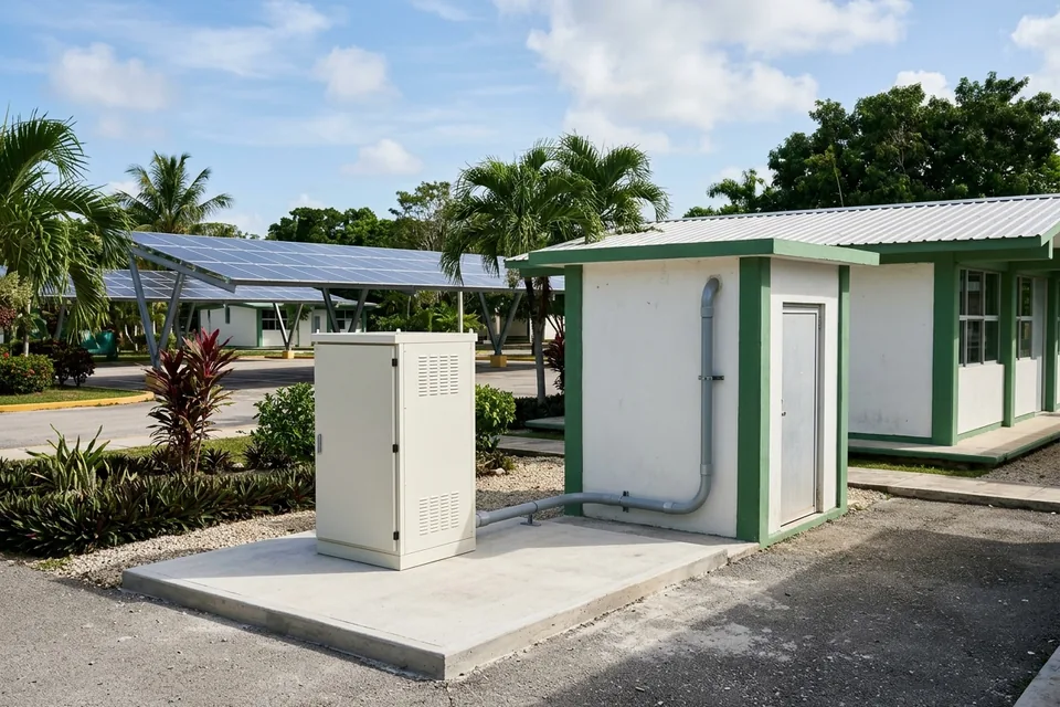Imagen generada con IA para preservar la confidencialidad de la instalación: colegio, zona Caribe