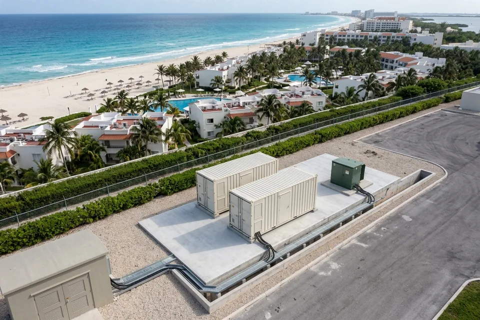 Imagen generada con IA para preservar la confidencialidad de la instalación: resort, Cancún
